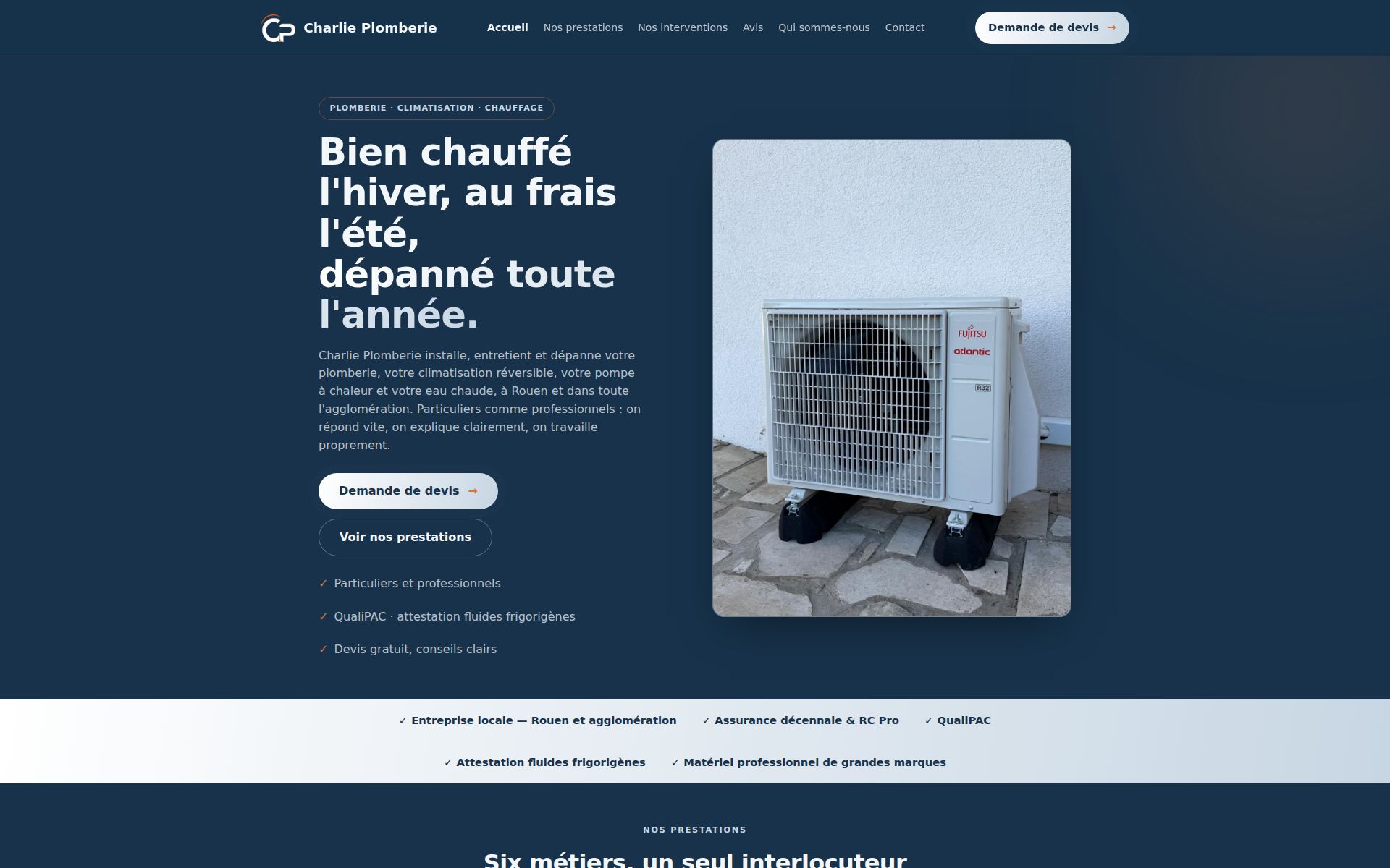 The charlieplomberie.fr site
