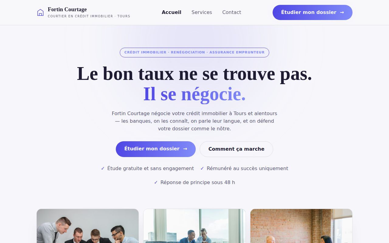 Demo site Fortin Courtage, mortgage broker in Tours