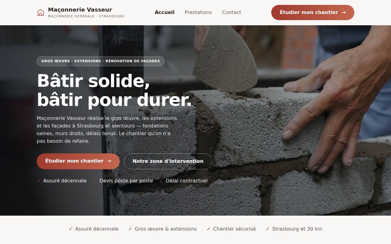 Demo site Maçonnerie Vasseur, masonry in Strasbourg